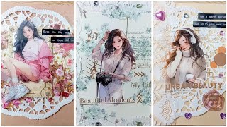 Aesthetic journal idea with paper doilies..🩷🌸🎧
