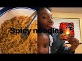 Making spicy noodles 🌶️ 🥵… they were really spicy 😂