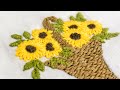 Embroidery Flower Basket | Stitch design for baby cloths | HandiWorks #47