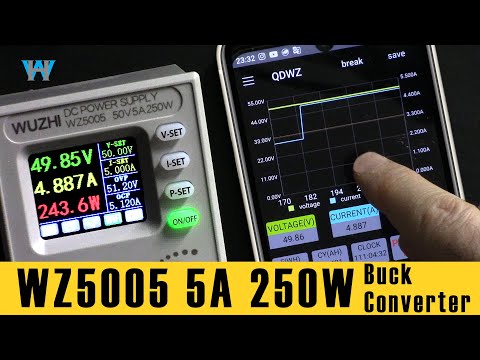 Review of WUZHI WZ5005 250W 5A Buck Converter panel with WiFi App