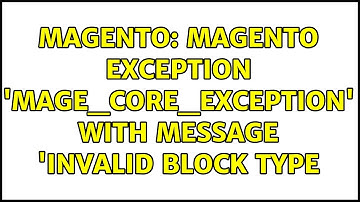 Magento: Magento exception 