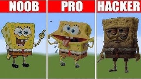 Pixel Art NOOB vs PRO vs HACKER Spongebob in Minecraft