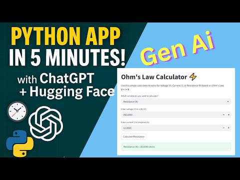 Make Python app in 5 minutes using CHAT GPT and Hugging Face | App Development | Gen AI #genai