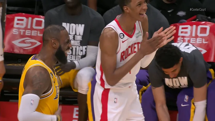 Jabari Smith Jr tells LeBron James he played with his Dad "You feel old, don't you?" 😂