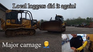 Major carnage on a Deere 700J dozer don’t miss this video @C_CEQUIPMENT $$