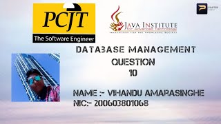 Data Base Task 10 |Write a Join Query Statement| 1st Year | Java Institute| Vihandu Amarasinghe
