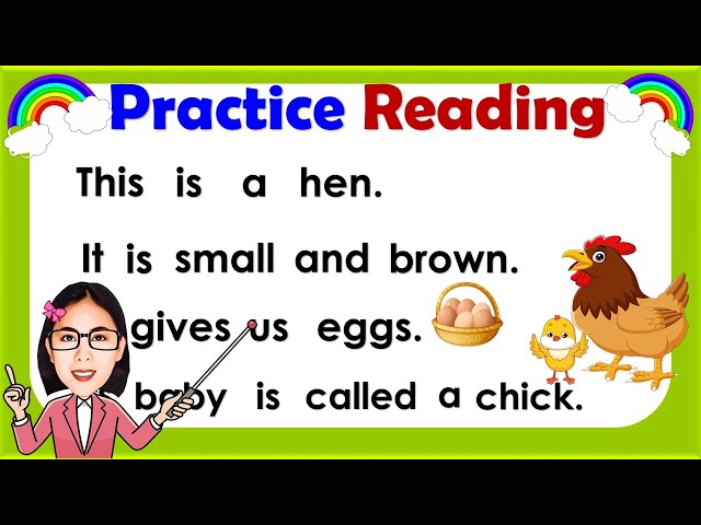 Practice Reading || Learn how to read || Reading Lesson for Grade 1, Grade 2 class=