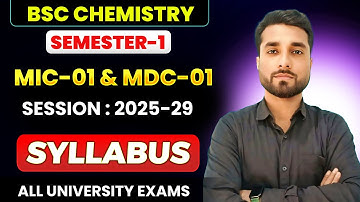 BSc Chemistry MIC 01 MDC 01 Syllabus | BSc Chemistry Semester 1 | Prem Sir