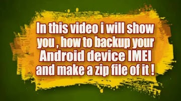How to make IMEI backup as flashable zip for custom recovery in  any Android device.