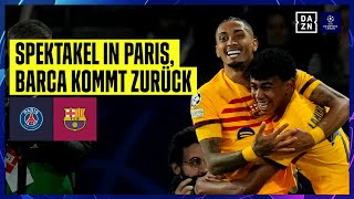 Wildes Spektakel! Raphinha trifft mit Kunstschuss: PSG - FC Barcelona | UEFA Champions League | DAZN