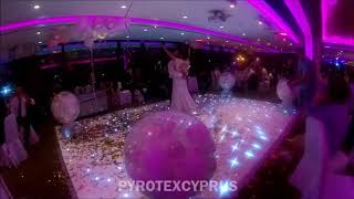 Exploding Balloons and confetti machines by Pyrotexcyprus/www.pyrotexcyprus.com