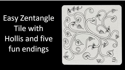 Fun Zentangle Tile with Hollis, Mooka, Rixty, Zinger, Poke Leaf, and Poke Root