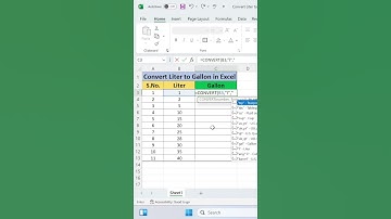 Convert Liter to Gallon in Excel | Advance Excel | Excel Tips & Tricks | #excel #shorts #short