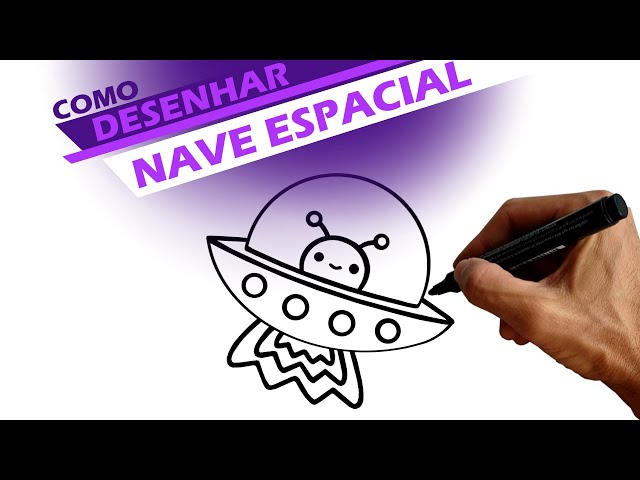 Como desenhar uma NAVE ALIEN kawaii - Como fazer desenhos fáceis - How to  draw - Cómo dibujar 