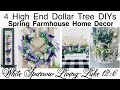 4 DOLLAR TREE DIYS | HIGH END FARMHOUSE HOME DECOR | PRETTY SPRING PROJECTS