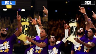 NBA 2K21 - PS5 vs PS4 | Finals \& Ring Ceremony Celebration Comparison