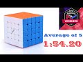 5x5 cube average of 5 - 1:54.20 (official solves)