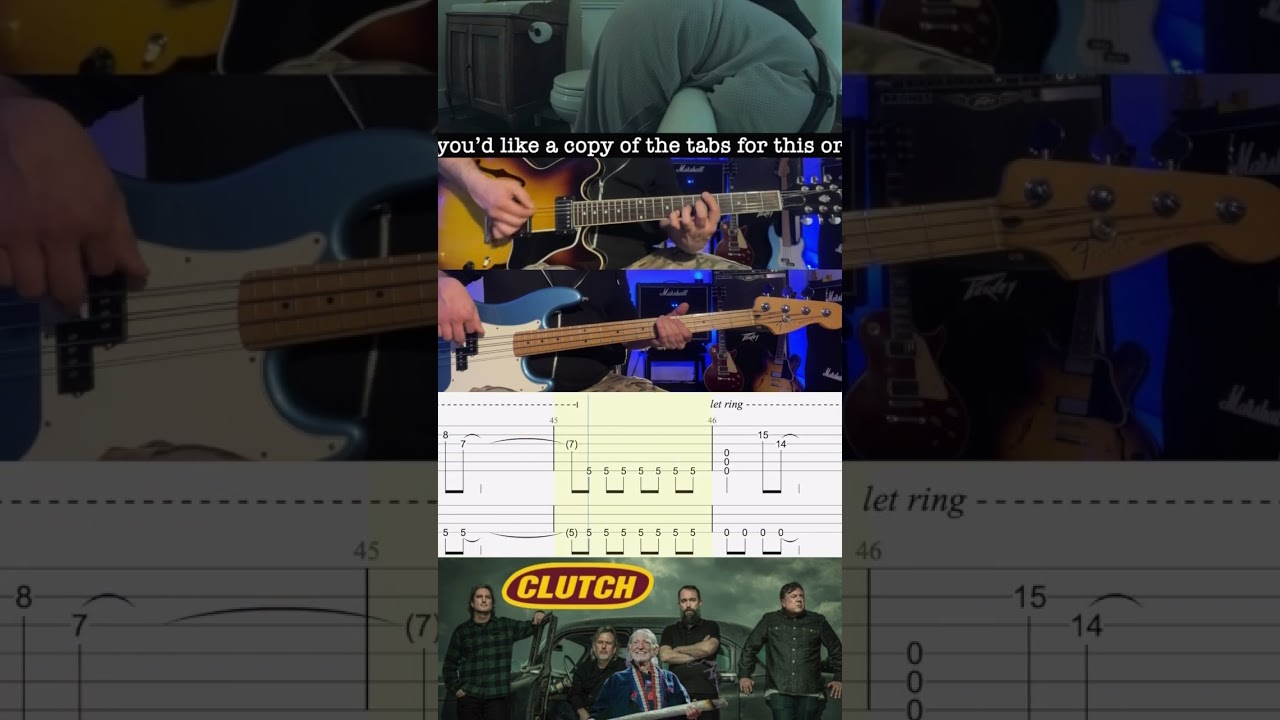 Willie Nelson - Clutch - Lead Guitar & Bass - Demonstration - Rolling Tab - Cover - Lesson