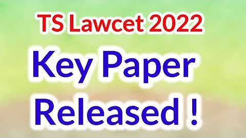 Key Released//Ts Lawcet 2022