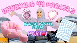 🎀UNBOXING 44 PARCELS FOR MY DANISH PASTEL ROOM (Part 1) 🎀 Shopee Edition! ~  🫠