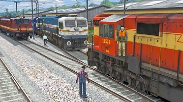 Three Trains at same Track Due TO Track & Signal Fault -:- Emergency STOP -:- Train simulator