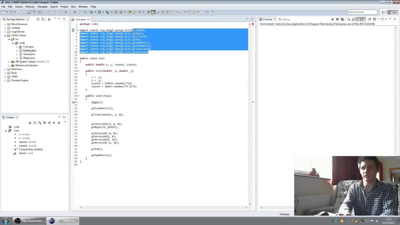 LWJGL: Making a simple platform game (Pt.3) - YouTube