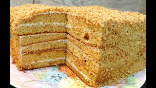 Домашний торт МЕДОВИК БЕЗ РАСКАТКИ КОРЖЕЙ-невероятно быстрый и очень вкусный рецепт