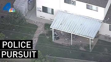 Police Pursuit Ends in Multi-Vehicle Crash, Woman Running Into Home | NBCLA