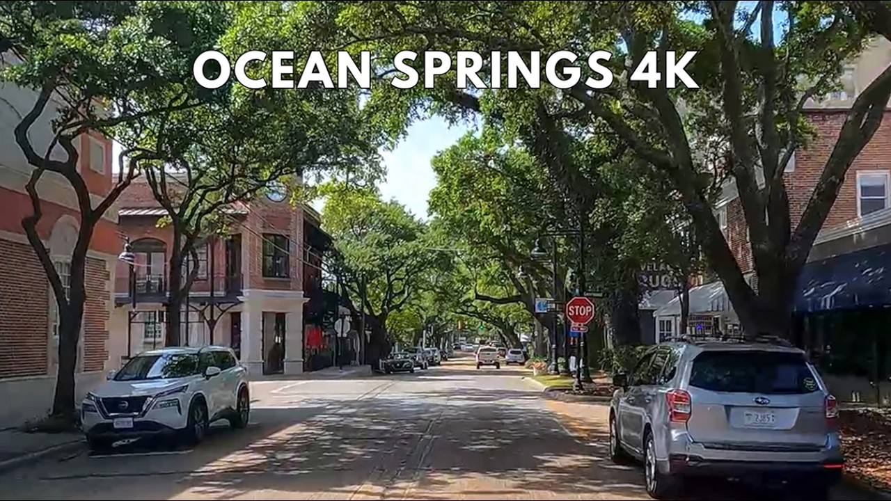 Ocean Springs Mississippi 4K Driving Tour | Gulf Coast Scenic Beach Town