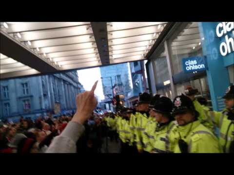 Manchester United Fans Going Mental Opposite The City Store