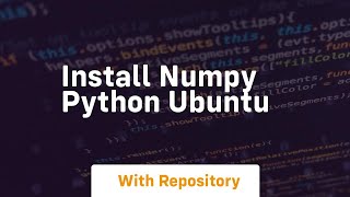install numpy python ubuntu