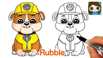 How to Draw Rubble 🦴Paw Patrol