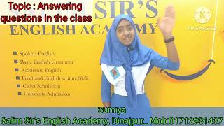 Sumiya with her stunning presentation on the topic "Answering questions in the class"