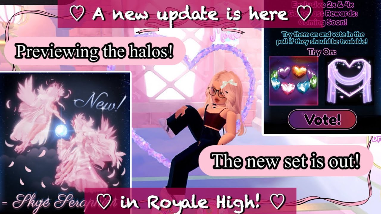 ♡A new update is here in Royale High!♡ (Previewing the gamepass halos, new set, and more!)
