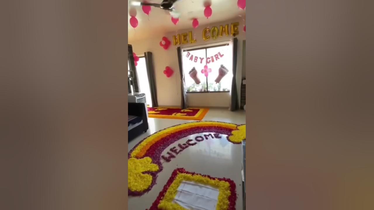 welcome-home-baby-girl-decoration-ideas-at-home-youtube
