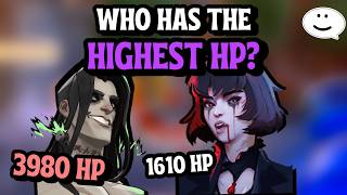 Which Heroes have the highest HP?