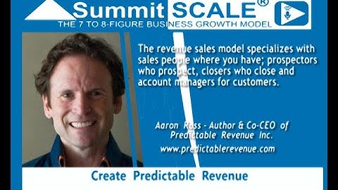 Aaron  Ross on Create  Predictable  Revenue