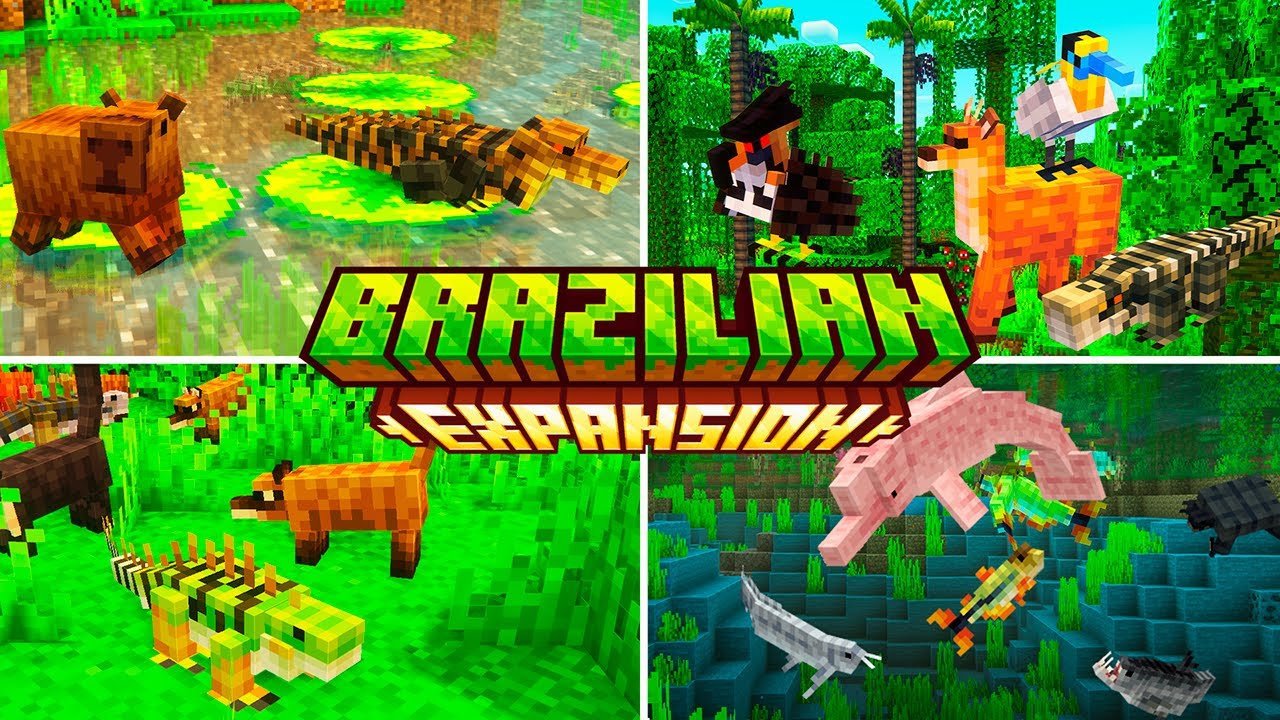 BRAZILIAN EXPANSION: O MOD DOS ANIMAIS DO BRASIL | MINECRAFT 1.20.1🐢🐍🐊 ...