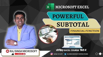 Excel Subtotal | MS Advance Excel in Hindi VNO.12 | Raj Singh Microsoft