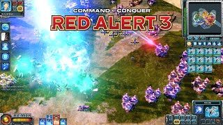 Red Alert 3 Remix MOD Allies Vs Rising Sun in 3v3 Gameplay at Big Large Infinity Isle
