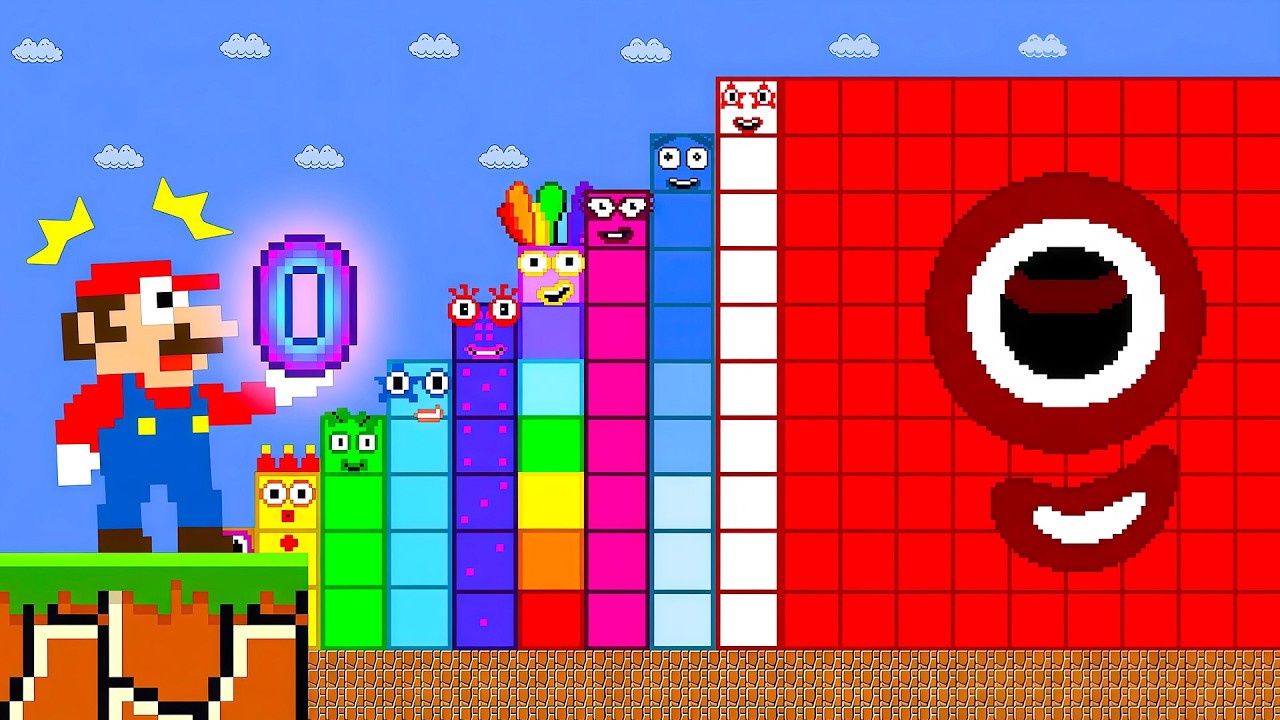 Mario and Numberblocks 1: Land of the Giants Mix Level Up | Game Animation