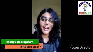 Soumya Jha, Singapore Mytutorsonline Review Bitsat 2025 Crash Course Student Testimonial