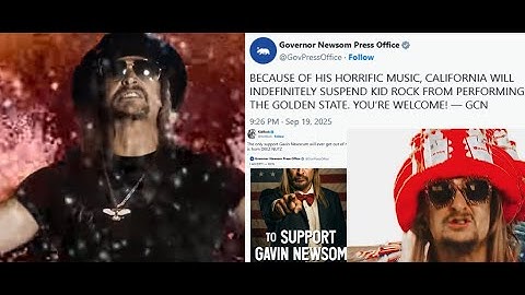 Gavin Newsom ‘indefinitely suspended’ Kid Rock from playing in California due to 