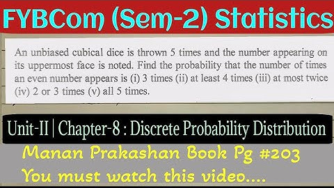 Part-1 Discrete Probability Distribution | FYBCom (Sem-2) Statistics by Prof. Ramesh
