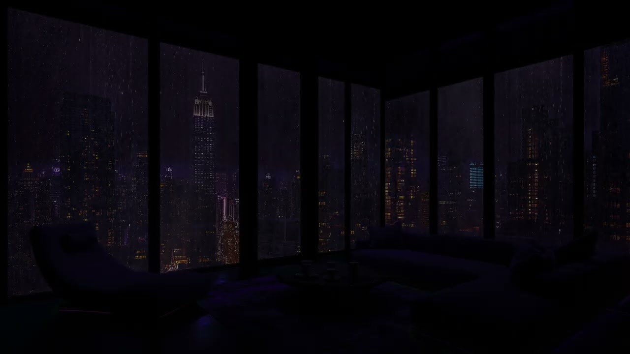 Rainy Urban Nights NYC 🌧️ Warm, Comforting City Rain Sounds to Heal the Soul & Silence Worries