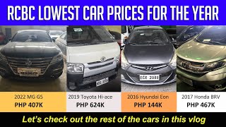 Lowest cheapest repo cars for sale at RCBC for 2023. Bagsak presyo used cars