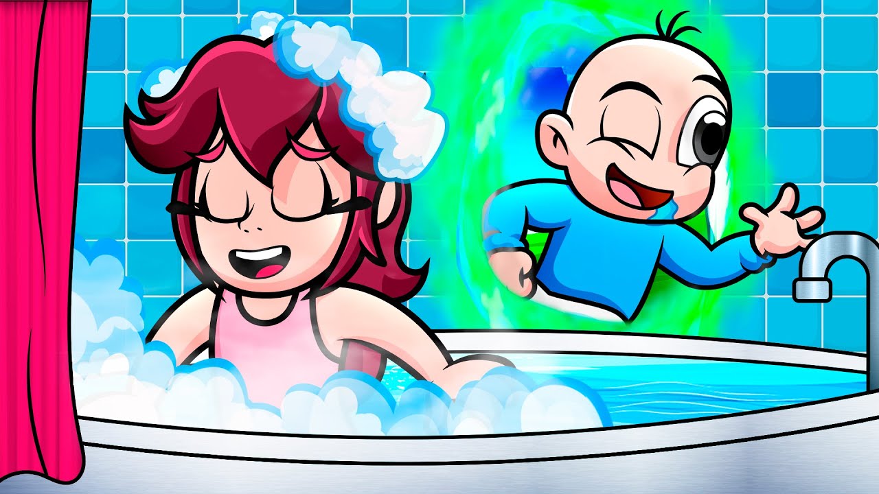 Usé PORTALES para ESPIAR a mi CRUSH en Minecraft 😳🌀👀 BEBE NOOB