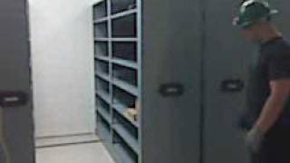 Electric Mobile Shelving System for Inmate Records | Material Handling USA | 800-326-4403