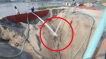 Unloading sand form ship barge unloading video sand unloading video Part-423 (09 Dec 2025)