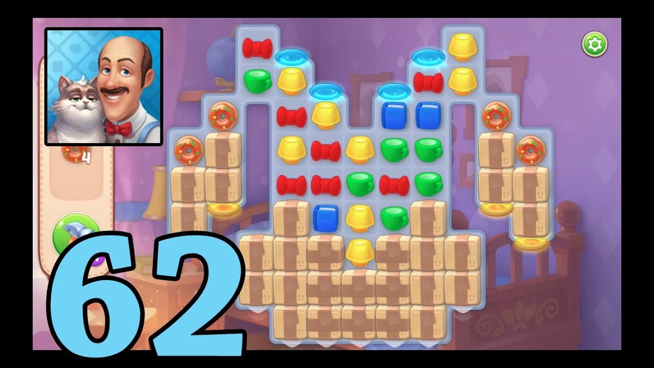 [Gameplay] Homescapes - Level 62 (No Boosters) - YouTube